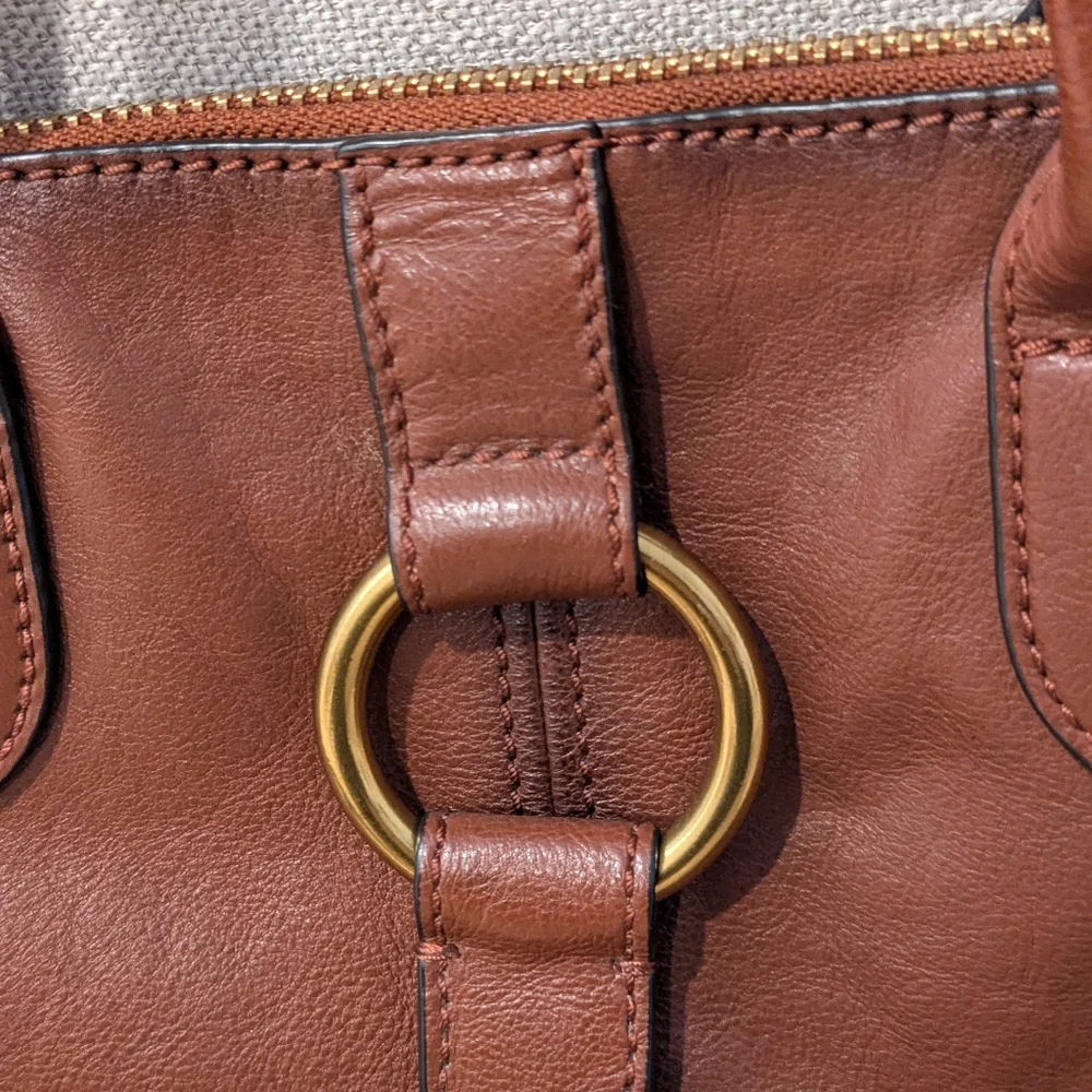 Frye Ring Dome Leather Satchel Bag - Picture 9 of 14